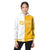 Custom White Yellow Split Fashion Varsity Full-Snap Letterman Two Tone Hoodie Jacket