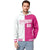 Custom White Pink Split Fashion Varsity Full-Snap Letterman Two Tone Hoodie Jacket