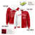 Custom White Red Split Fashion Varsity Full-Snap Letterman Two Tone Hoodie Jacket