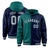 Custom Aqua Navy Split Fashion Varsity Full-Snap Letterman Two Tone Hoodie Jacket