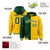 Custom Green Gold Split Fashion Varsity Full-Snap Letterman Two Tone Hoodie Jacket