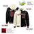 Custom Cream Black Split Fashion Varsity Full-Snap Letterman Two Tone Hoodie Jacket