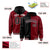 Custom Black Crimson Split Fashion Varsity Full-Snap Letterman Two Tone Hoodie Jacket