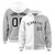 Custom White Gray Split Fashion Varsity Full-Snap Letterman Two Tone Hoodie Jacket