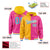 Custom Yellow Pink Split Fashion Varsity Full-Snap Letterman Two Tone Hoodie Jacket