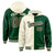 Custom Cream Green Split Fashion Varsity Full-Snap Letterman Two Tone Hoodie Jacket