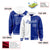 Custom White Royal Blue Split Fashion Varsity Full-Snap Letterman Two Tone Hoodie Jacket