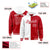 Custom White Red Split Fashion Varsity Full-Snap Letterman Two Tone Hoodie Jacket