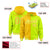 Custom Gold Fluorescent Green Split Fashion Varsity Full-Snap Letterman Two Tone Hoodie Jacket