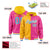 Custom Yellow Pink Split Fashion Varsity Full-Snap Letterman Two Tone Hoodie Jacket