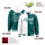 Custom White Aqua Split Fashion Varsity Full-Snap Letterman Two Tone Hoodie Jacket