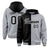 Custom Black Gray Split Fashion Varsity Full-Snap Letterman Two Tone Hoodie Jacket