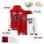 Custom Red White Split Fashion Varsity Full-Snap Letterman Two Tone Hoodie Jacket