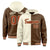 Custom Cream Brown Split Fashion Varsity Full-Snap Letterman Two Tone Hoodie Jacket