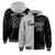 Custom Gray Black Split Fashion Varsity Full-Snap Letterman Two Tone Hoodie Jacket