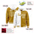 Custom White Old Gold Split Fashion Varsity Full-Snap Letterman Two Tone Hoodie Jacket