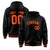 Custom Black Orange-Black Varsity Full-Snap Letterman Classic Hoodie Jacket