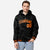 Custom Black Orange-Black Varsity Full-Snap Letterman Classic Hoodie Jacket