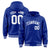 Custom Royal Blue White Varsity Full-Snap Letterman Classic Hoodie Jacket