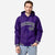 Custom Purple Black-White Varsity Full-Snap Letterman Classic Hoodie Jacket