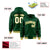 Custom Green White-Gold Varsity Full-Snap Letterman Classic Hoodie Jacket