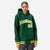 Custom Green White-Gold Varsity Full-Snap Letterman Classic Hoodie Jacket