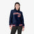 Custom Navy Red-White Varsity Full-Snap Letterman Classic Hoodie Jacket