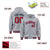 Custom Gray Red-Navy Varsity Full-Snap Letterman Classic Hoodie Jacket