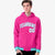 Custom Pink White-Aqua Varsity Full-Snap Letterman Classic Hoodie Jacket