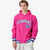 Custom Pink White-Royal Blue Varsity Full-Snap Letterman Classic Hoodie Jacket