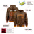 Custom Brown Crimson-Gold Varsity Full-Snap Letterman Classic Hoodie Jacket