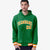 Custom Kelly Green Orange-White Varsity Full-Snap Letterman Classic Hoodie Jacket