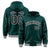 Custom Green Black-White Varsity Full-Snap Letterman Classic Hoodie Jacket