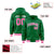 Custom Kelly Green Pink-White Varsity Full-Snap Letterman Classic Hoodie Jacket