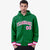 Custom Kelly Green Pink-White Varsity Full-Snap Letterman Classic Hoodie Jacket