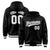 Custom Black White-Gray Varsity Full-Snap Letterman Classic Hoodie Jacket