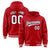 Custom Red Blue White-Navy Varsity Full-Snap Letterman Classic Hoodie Jacket