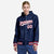 Custom Navy White-Red Varsity Full-Snap Letterman Classic Hoodie Jacket