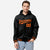 Custom Black Orange-Black Varsity Full-Snap Letterman Classic Hoodie Jacket