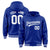 Custom Royal Blue White Varsity Full-Snap Letterman Classic Hoodie Jacket