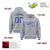 Custom Gray Royal Blue-White Varsity Full-Snap Letterman Classic Hoodie Jacket