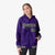 Custom Purple Black-White Varsity Full-Snap Letterman Classic Hoodie Jacket