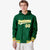 Custom Green White-Gold Varsity Full-Snap Letterman Classic Hoodie Jacket