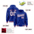 Custom Royal Blue White-Red Varsity Full-Snap Letterman Classic Hoodie Jacket