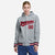 Custom Gray Red-Navy Varsity Full-Snap Letterman Classic Hoodie Jacket