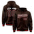 Custom Brown White-Red Varsity Full-Snap Letterman Classic Hoodie Jacket