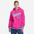 Custom Pink White-Royal Blue Varsity Full-Snap Letterman Classic Hoodie Jacket