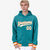 Custom Aqua White-Orange Varsity Full-Snap Letterman Classic Hoodie Jacket