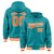 Custom Aqua Orange-White Varsity Full-Snap Letterman Classic Hoodie Jacket