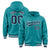 Custom Aqua Navy-White Varsity Full-Snap Letterman Classic Hoodie Jacket